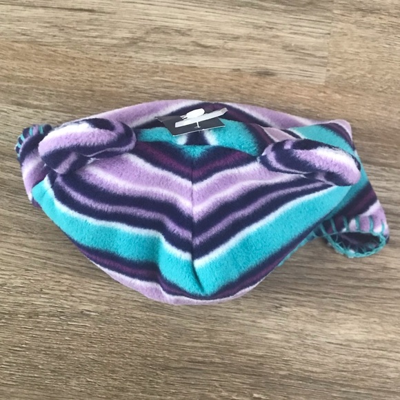 Old Navy 6-12 Month Old Bear Ears Blue, White, and Purple Hat - Picture 2 of 4